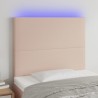 LED Kopfteil Cappuccino-Braun 90x5x118/128 cm Kunstleder