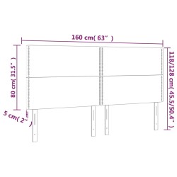 LED Kopfteil Schwarz 160x5x118/128 cm Stoff