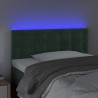 LED Kopfteil Dunkelgrün 100x5x78/88 cm Samt