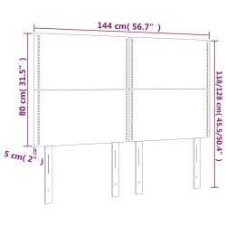 LED Kopfteil Schwarz 144x5x118/128 cm Stoff