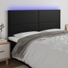 LED Kopfteil Schwarz 180x5x118/128 cm Kunstleder