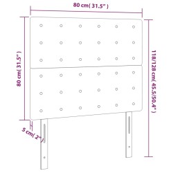 LED Kopfteil Grau 80x5x118/128 cm Kunstleder