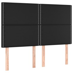 LED Kopfteil Schwarz 144x5x118/128 cm Kunstleder