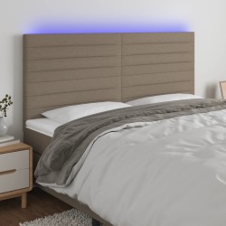 LED Kopfteil Taupe 180x5x118/128 cm Stoff