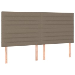 LED Kopfteil Taupe 180x5x118/128 cm Stoff