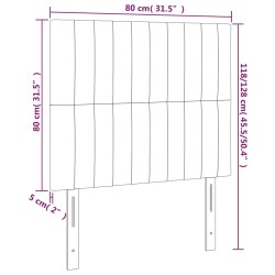 LED Kopfteil Hellgrau 80x5x118/128 cm Samt