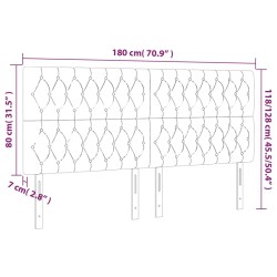 LED Kopfteil Schwarz 180x7x118/128 cm Stoff