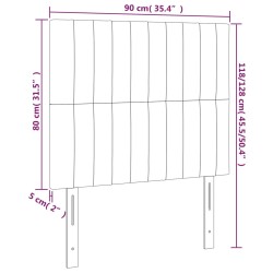 LED Kopfteil Dunkelgrau 90x5x118/128 cm Samt