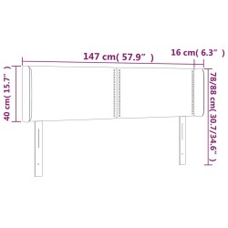 LED Kopfteil Grau 147x16x78/88 cm Kunstleder