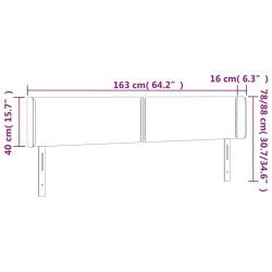 LED Kopfteil Schwarz 163x16x78/88 cm Samt