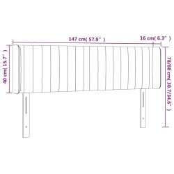 LED Kopfteil Dunkelgrün 147x16x78/88 cm Samt