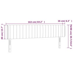 LED Kopfteil Dunkelgrün 163x16x78/88 cm Samt