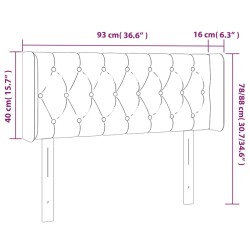 LED Kopfteil Dunkelgrau 93x16x78/88 cm Samt