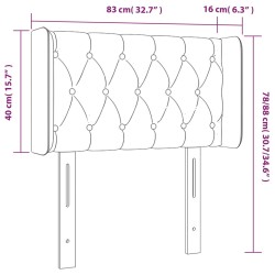 LED Kopfteil Hellgrau 83x16x78/88 cm Samt