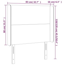 LED Kopfteil Dunkelgrün 83x16x118/128 cm Samt