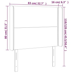 LED Kopfteil Dunkelgrau 83x16x118/128 cm Stoff