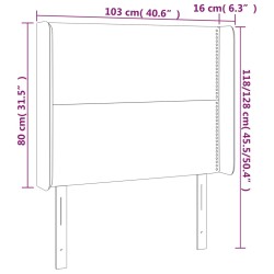 LED Kopfteil Schwarz 103x16x118/128 cm Kunstleder