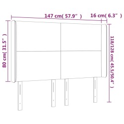 LED Kopfteil Blau 147x16x118/128 cm Stoff