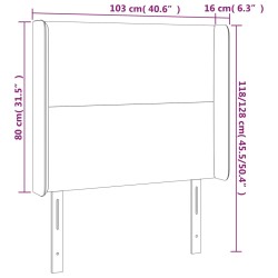 LED Kopfteil Rosa 103x16x118/128 cm Samt