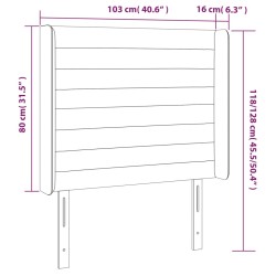 LED Kopfteil Schwarz 103x16x118/128 cm Stoff