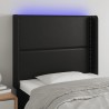 LED Kopfteil Schwarz 93x16x118/128 cm Kunstleder