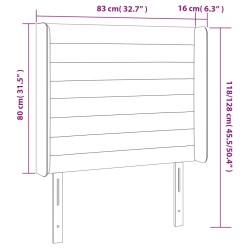 LED Kopfteil Dunkelgrau 83x16x118/128 cm Stoff