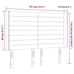 LED Kopfteil Dunkelbraun 147x16x118/128 cm Stoff