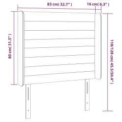 LED Kopfteil Dunkelgrau 83x16x118/128 cm Samt