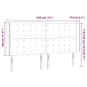 LED Kopfteil Taupe 183x16x118/128 cm Stoff