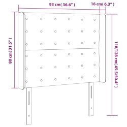 LED Kopfteil Rosa 93x16x118/128 cm Samt