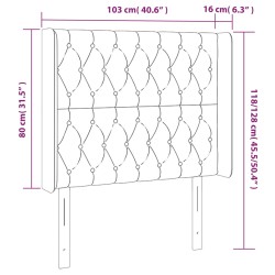 LED Kopfteil Hellgrau 103x16x118/128 cm Stoff