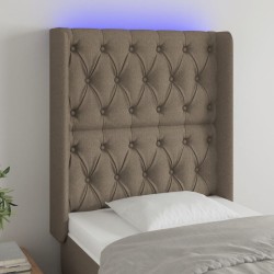 LED Kopfteil Taupe 83x16x118/128 cm Stoff