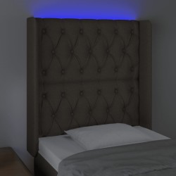 LED Kopfteil Taupe 83x16x118/128 cm Stoff