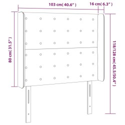 LED Kopfteil Dunkelblau 103x16x118/128 cm Samt