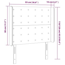 LED Kopfteil Blau 93x16x118/128 cm Stoff