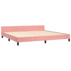 Bettgestell mit Kopfteil Rosa 200x200 cm Samt