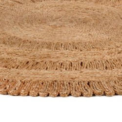 Teppich Jute Handgeflochten 150 cm Rund