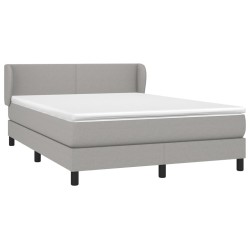 Boxspringbett mit Matratze Hellgrau 140x190 cm Stoff