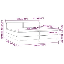 Boxspringbett mit Matratze Schwarz 200x200 cm Stoff