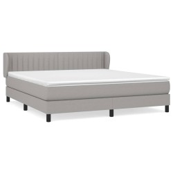 Boxspringbett mit Matratze Hellgrau 180x200 cm Stoff