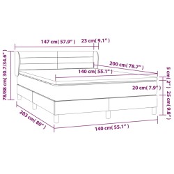 Boxspringbett mit Matratze Schwarz 140x200 cm Stoff