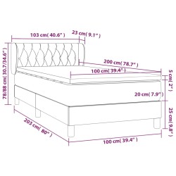 Boxspringbett mit Matratze Hellgrau 100x200 cm Stoff