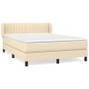 Boxspringbett mit Matratze Creme 140x190 cm Stoff