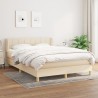 Boxspringbett mit Matratze Creme 140x190 cm Stoff