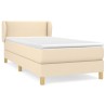 Boxspringbett mit Matratze Creme 100x200 cm Stoff