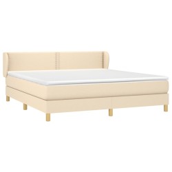 Boxspringbett mit Matratze Creme 180x200 cm Stoff