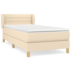 Boxspringbett mit Matratze Creme 80x200 cm Stoff