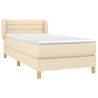 Boxspringbett mit Matratze Creme 80x200 cm Stoff