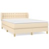 Boxspringbett mit Matratze Creme 140x190 cm Stoff