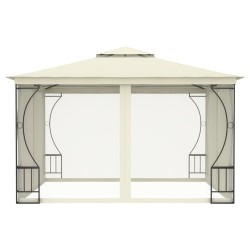 Pavillon mit Netz 300x300x265 cm Creme